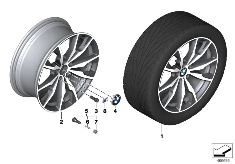 BMW Alufelge M Doppelspeiche 680 ferricgrey 8,5Jx20 ET38 X3 F25 X4 F26 