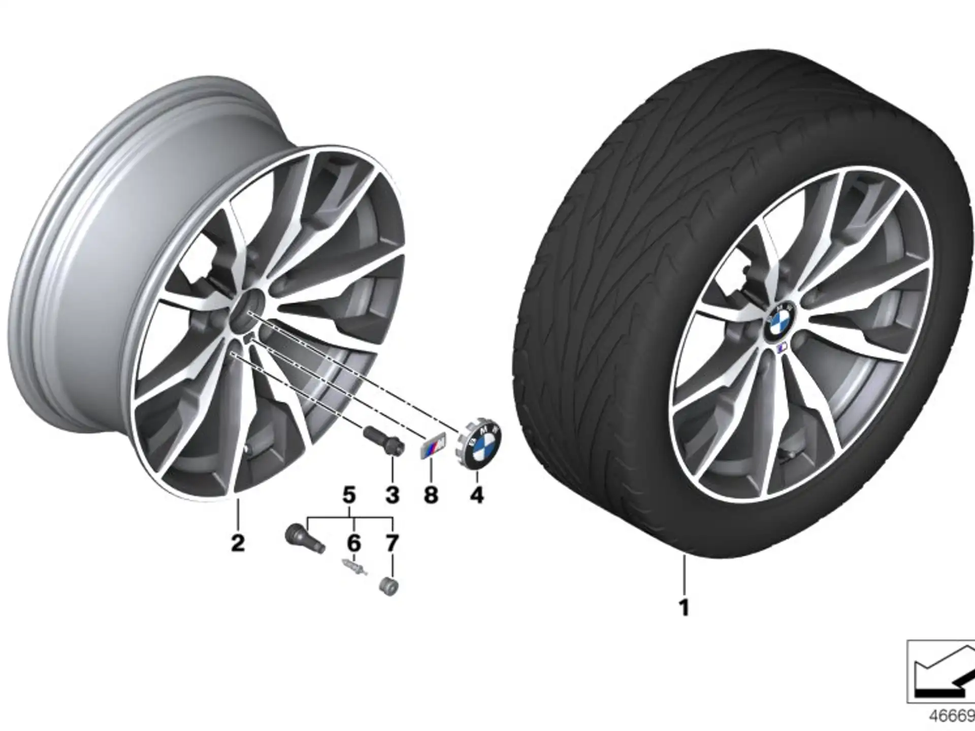 BMW Alufelge M Doppelspeiche 680 ferricgrey 8,5Jx20 ET38 X3 F25 X4 F26