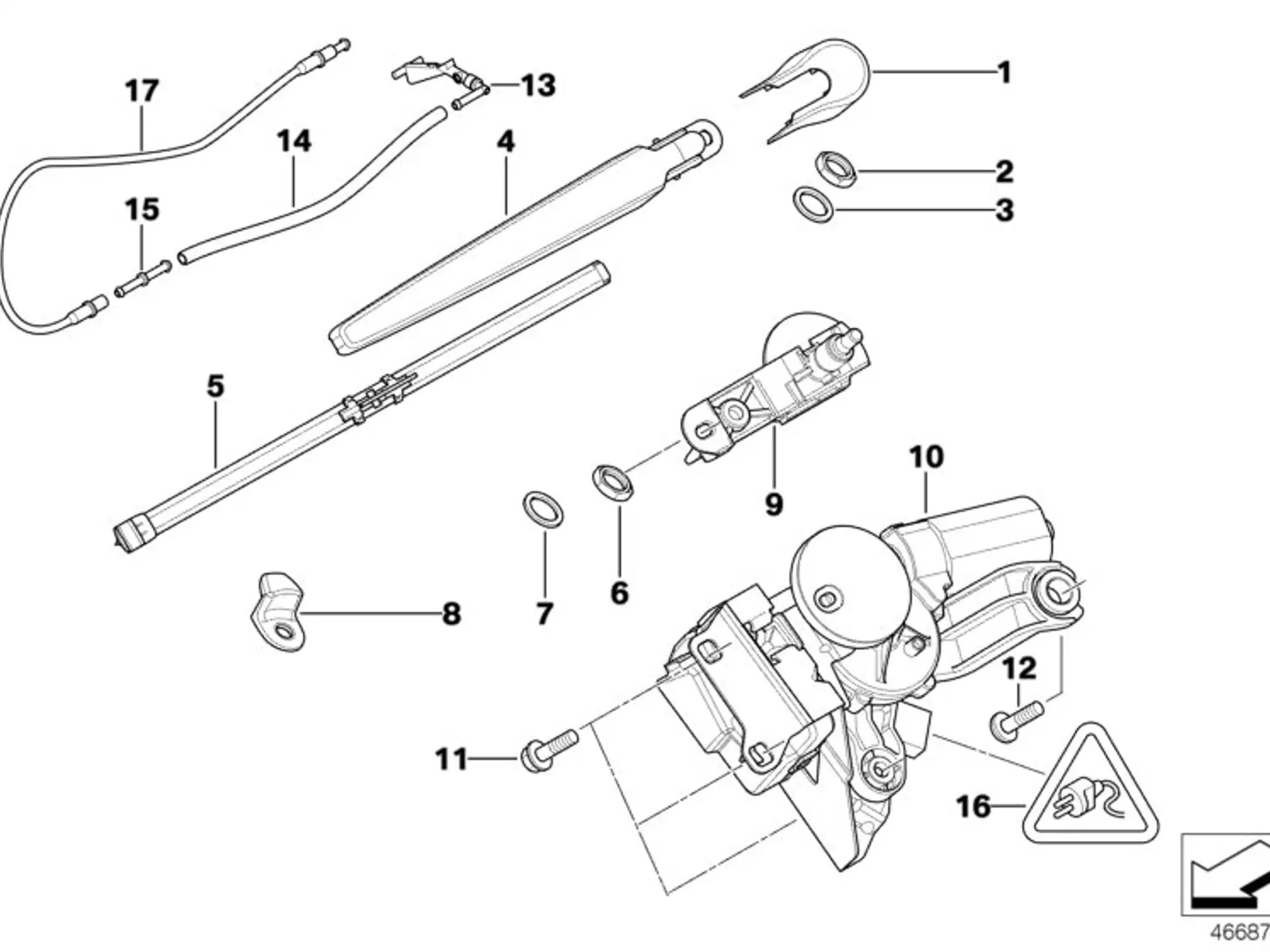 BMW Wischachslager E61 E91 61627209167