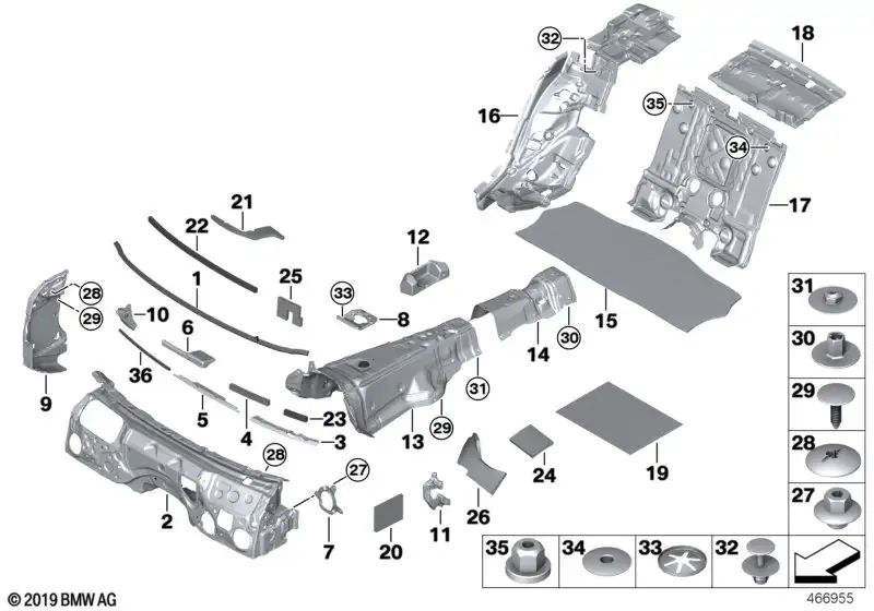 BMW Schallisolierung Trennwand Gepäckr. obe G11 G12 51487343478 -