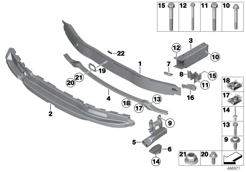 BMW Deformationselement vorn rechts F31 51117266196