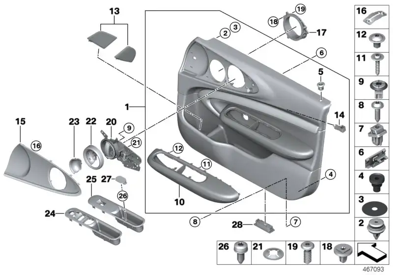 BMW Zuziehmulde Tür vorn F54 51417363005