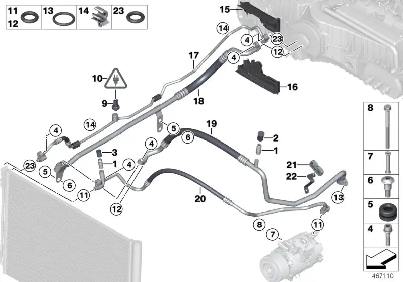 BMW Doppelclip F07 F10 F11 F15 I01 64539195547 - Bildposition 21