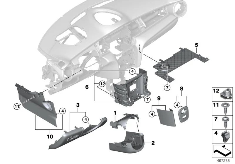 BMW Verkleidung Fussraum Beifahrer F55 F56 F56E F57 51459301545