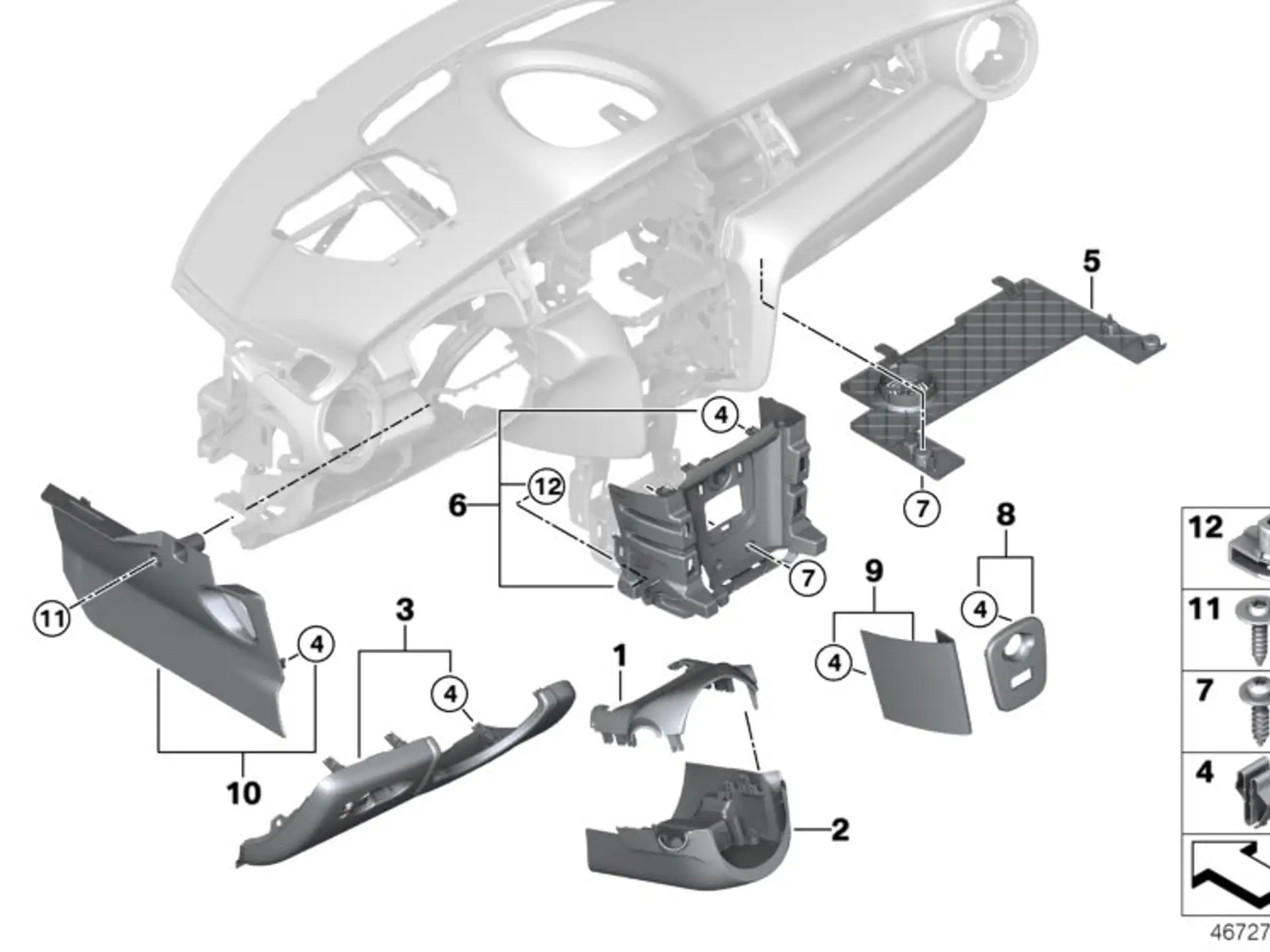 BMW Verkleidung Fussraum Beifahrer F55 F56 F57 51459318316