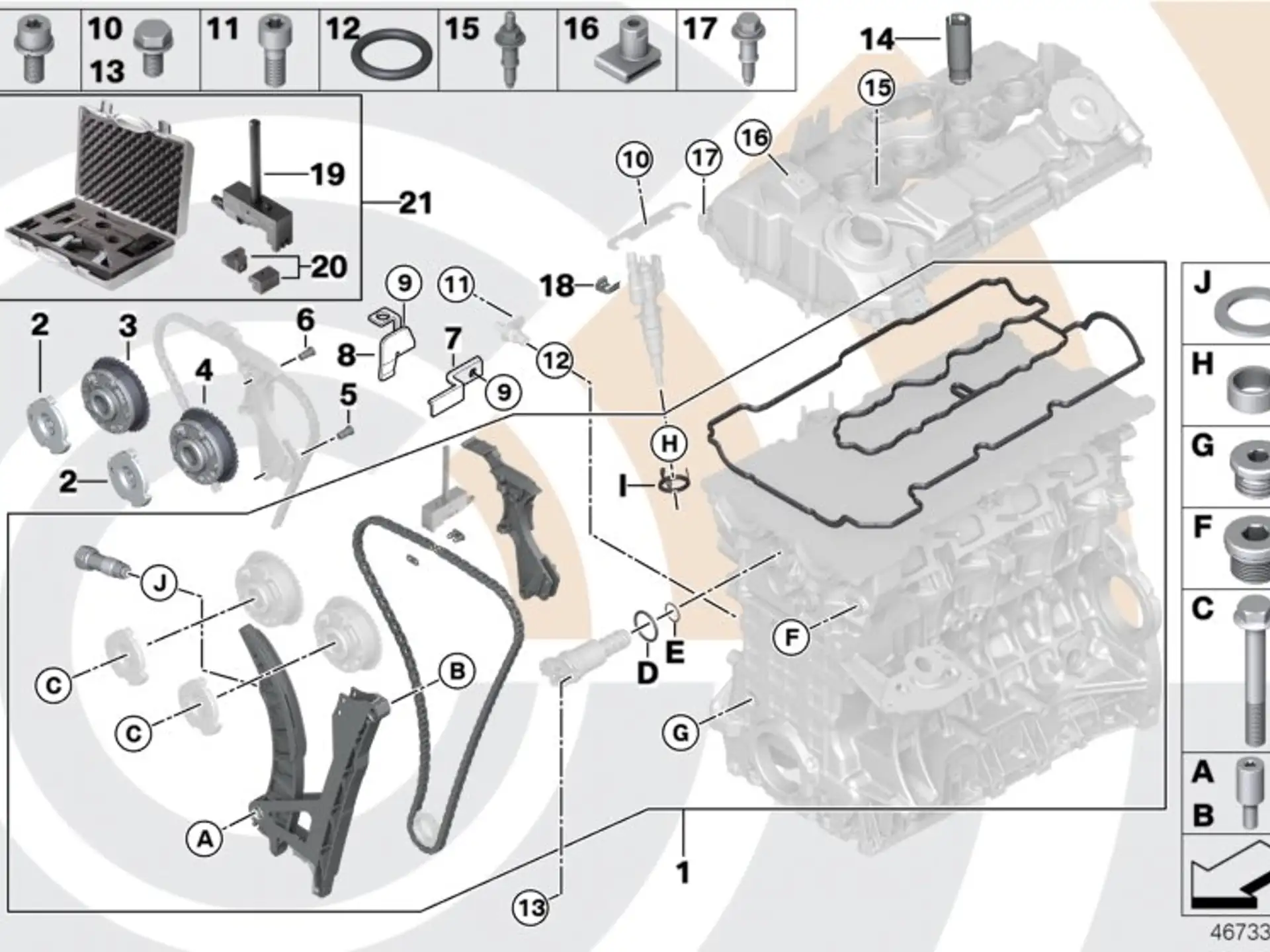 BMW Sechskantschraube mit Scheibe E60 E61 E63 E64 E81 E82 E87 E88 E90 E91 E92 E93 F01 F02 G12 K48 K61 07119905926