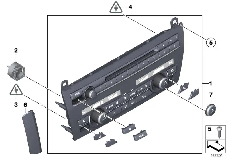 BMW Rep.-Satz Radio- und Klimabedienteil F06 F12 F13 61319386650