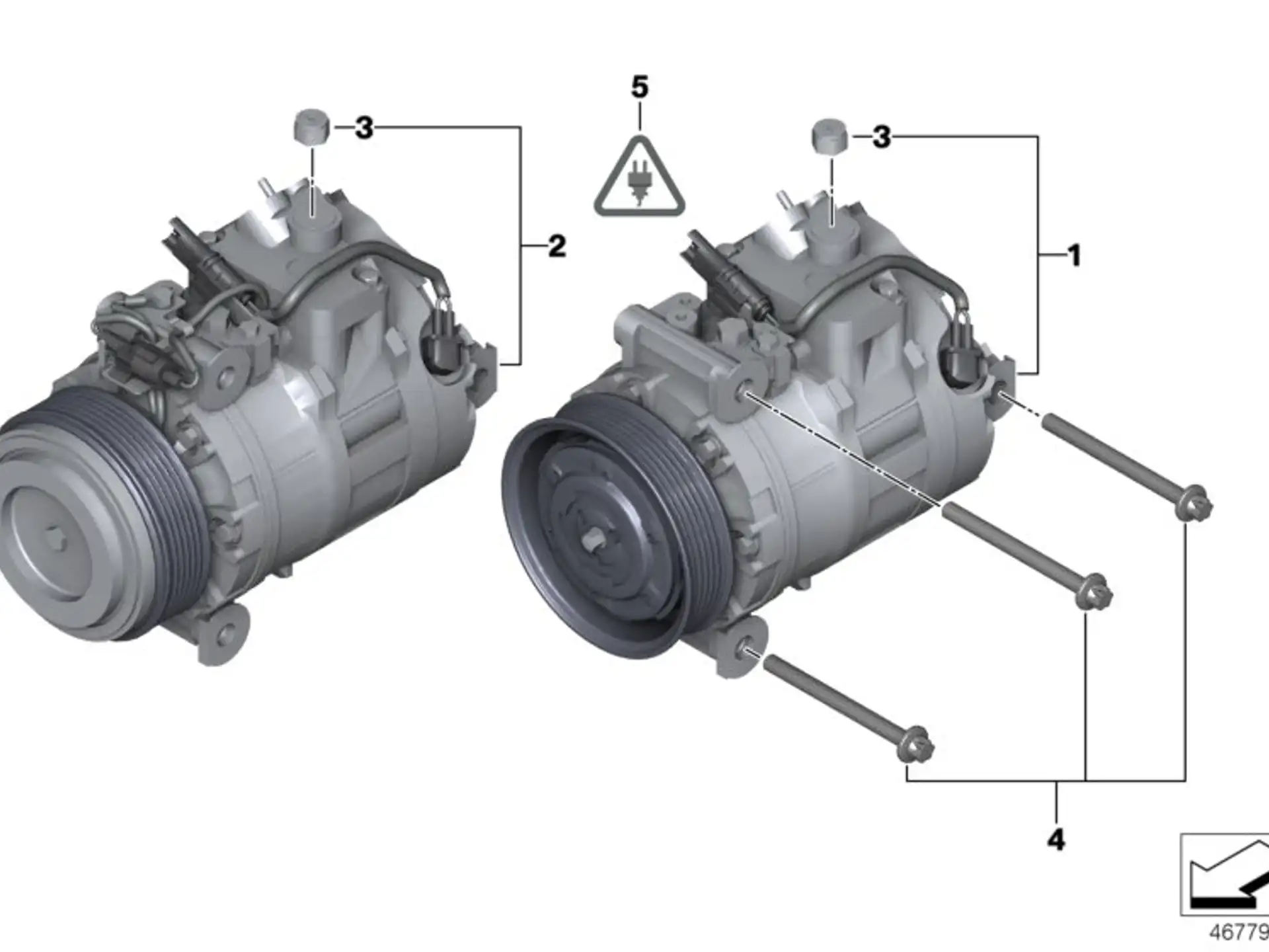BMW Satz Alu-Schrauben Klimakompressor E60 E61 E63 E64 E65 E66 E70 E81 E82 E83 E84 E87 E88 E89 E90 E91 E92 E93 F01 F02 F10 F11 F25 64550392602