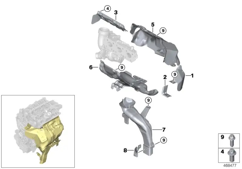 BMW Hitzeschutzblech Abgasturbolader oben F45 F54 F55 F56 F57 F60