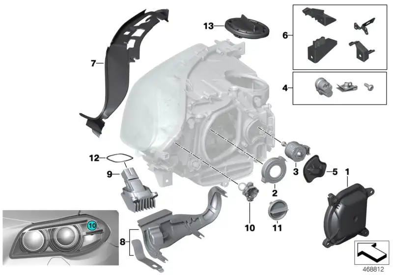 BMW Führungsleiste mit Feder rechts F10 F11 63117349296 - Bildpos
