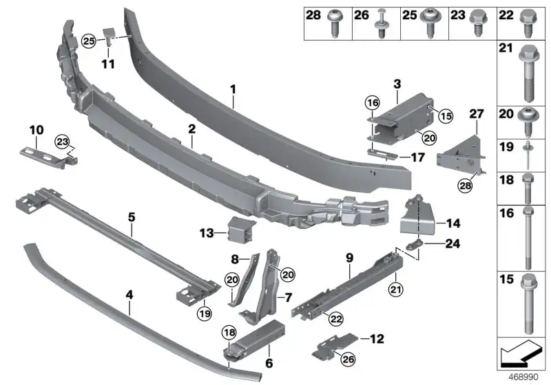 BMW Deformationselement links F55 F56 F57 51117406389 - Bildposit