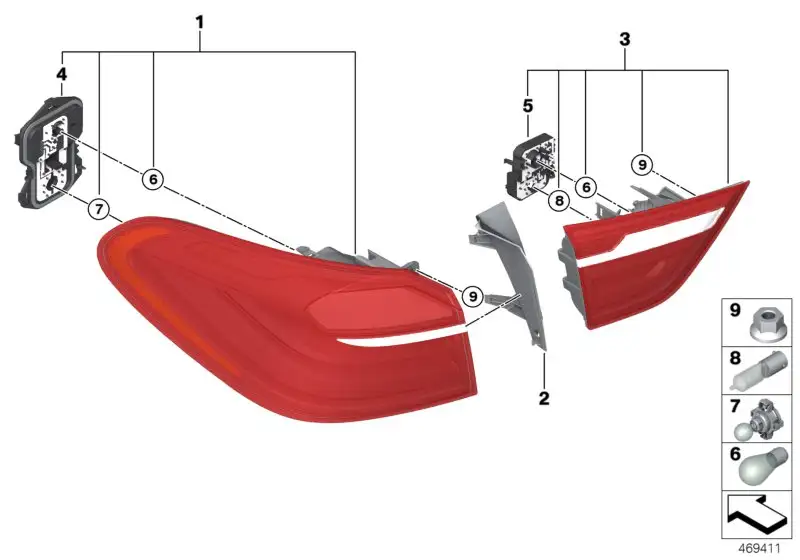 BMW Lampenträger Heckleuchte Seitenwand F26 63217390231 - X4 F26