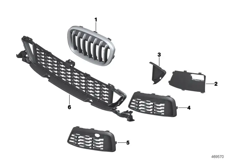 BMW Gitter seitlich offen links 51118059889 - Bildposition 04