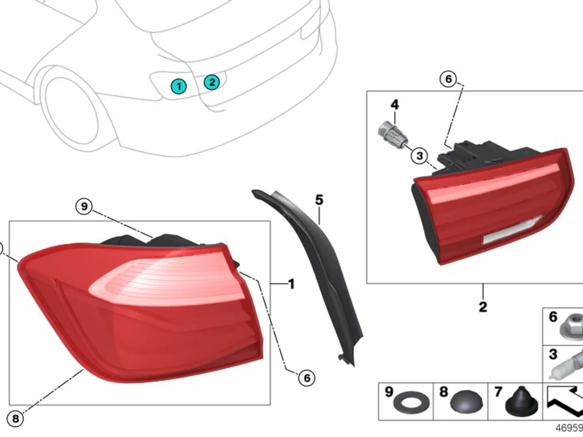 BMW Lampenfassung E61 E65 E66 E71 E72 E85 E86 E89 F01 F02 F04 F11 F30 F31 F80 G01 63117407330