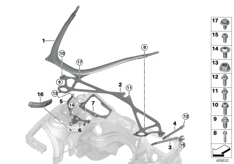 BMW Strebe CFK frontend F80 F82 F83 F87N 51618061631 - 2er, 3er,