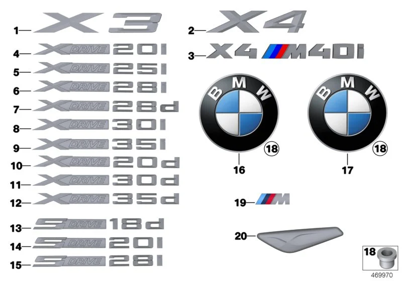 BMW Schriftzug F26 51148065078