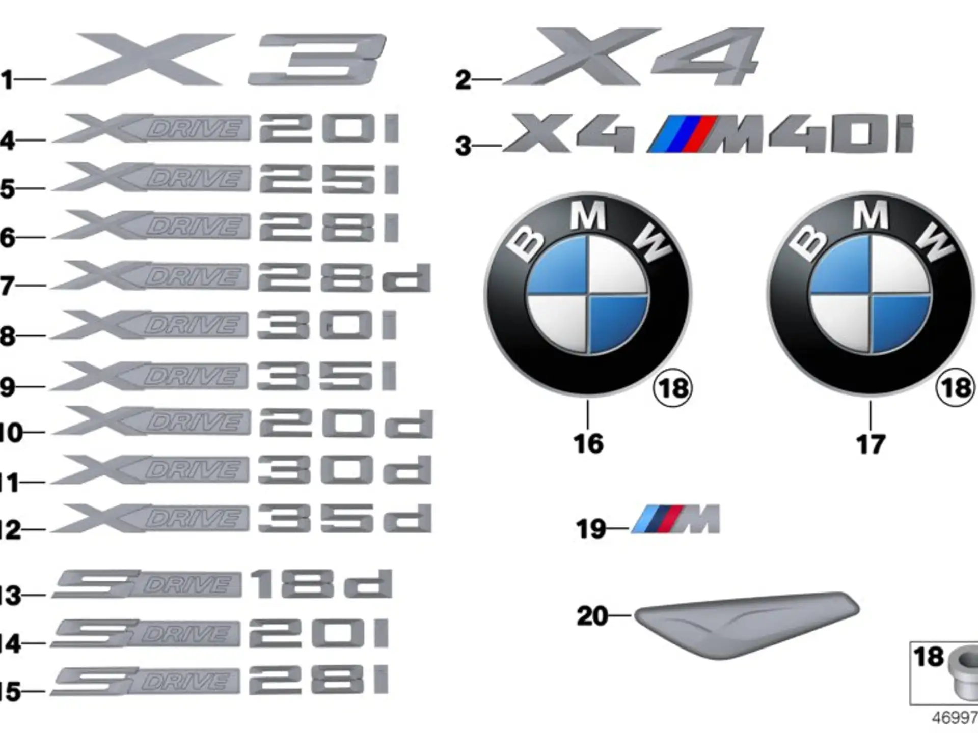BMW Schriftzug F26 51148065078