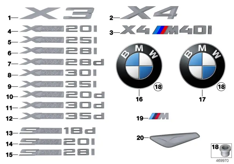 BMW Plakette Heckklappe F26 51147340321
