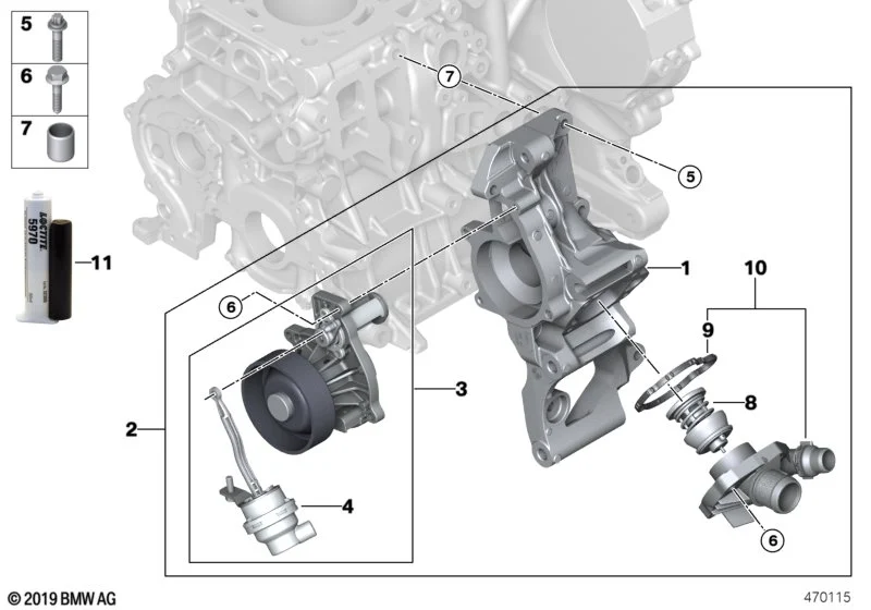 BMW Kühlmittelpumpe F45 F46 F48 F54 F60 11518591070
