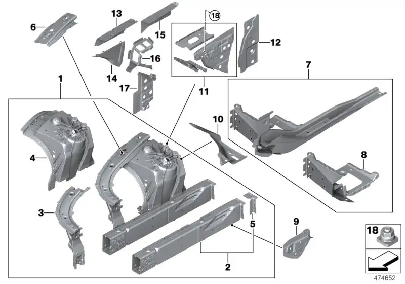 BMW Abstützung Stützträger rechts F90 F92 F93 G15 G16 G30 G31 410