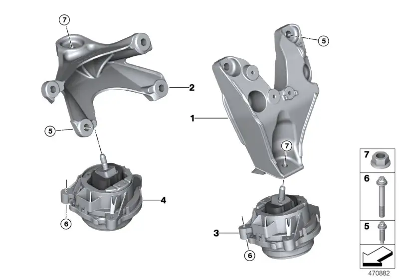 BMW Motortragbock rechts F87 F87N 22112289304