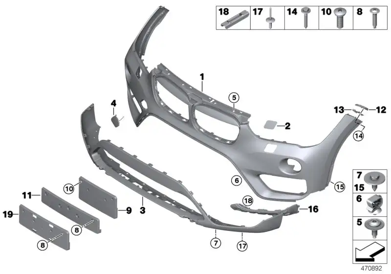 BMW Aufnahme Seitenwand vorn oben links F48 51117354767 - X1 F48