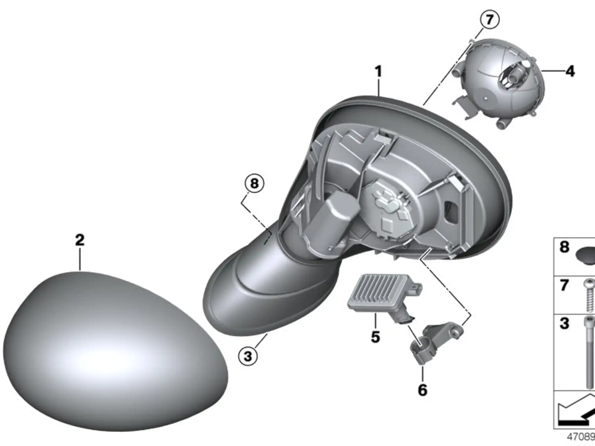BMW Abdeckung Spiegel grundiert rechts F54 F55 F56 F57 F60 51167401230
