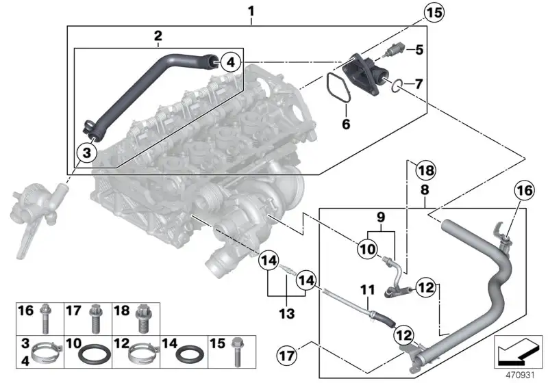 BMW Schlauch Vorlauf F20 F21 F30 F31 11537600591 - 1er, 3er