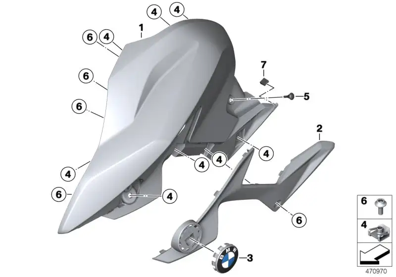 BMW Tankabdeckung rechts Rohteil K03 46638565956