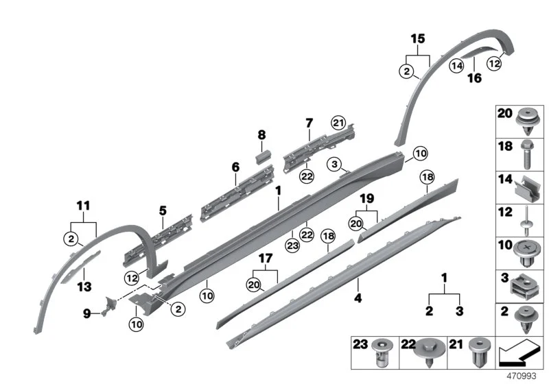 BMW Spreizniet weiss F15 F16 F25 F26 F48 F85 F86 07147391323