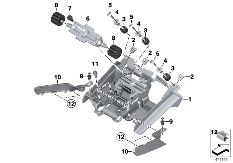 BMW Sitzbankbock K48 K61 52538564957