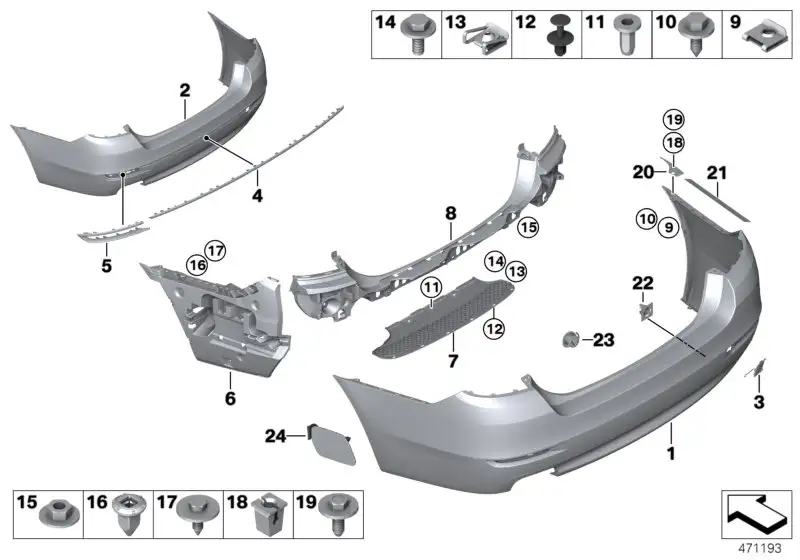 BMW Stossleiste hinten links F10 51127341675