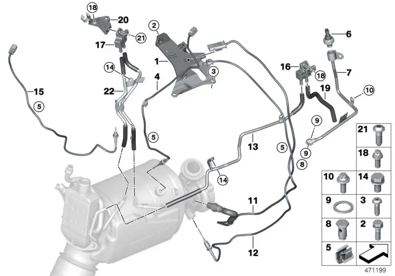 BMW Lambdasonde G05 G06 G07 G11 G12 G30 G31 13628575531