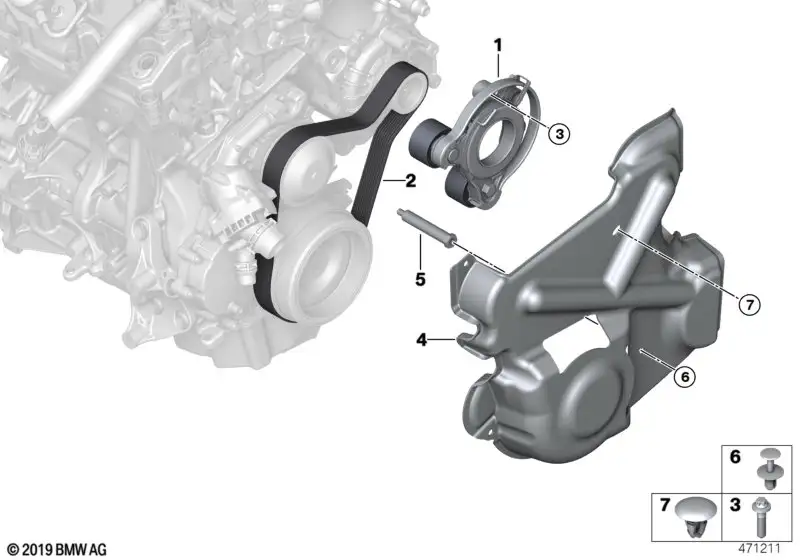 BMW Riemenspanner mechanisch F39 F45 F48 I12 I15 F60 11287634197
