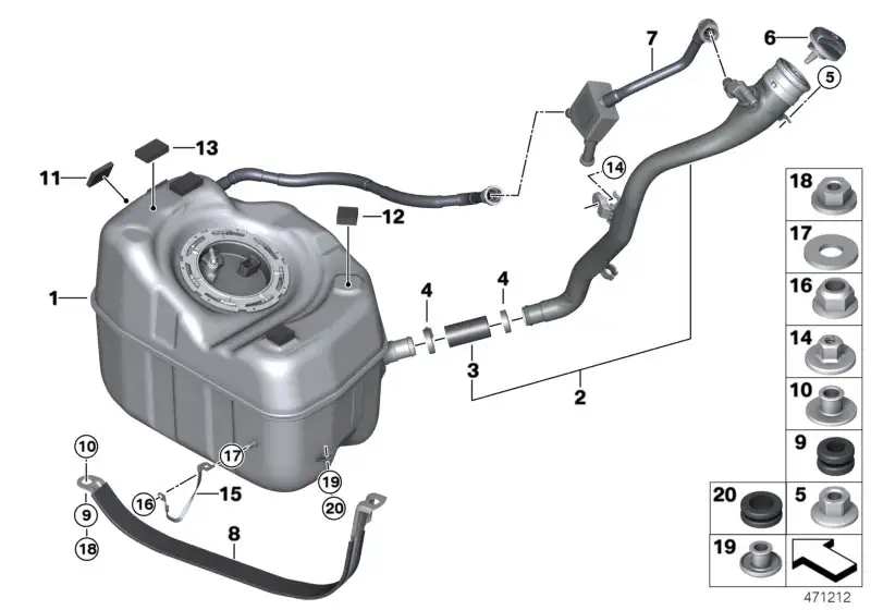 BMW Sechskantmutter F15 F30 F39 F45 F48 K25 K25H K40 K43 K44 K50