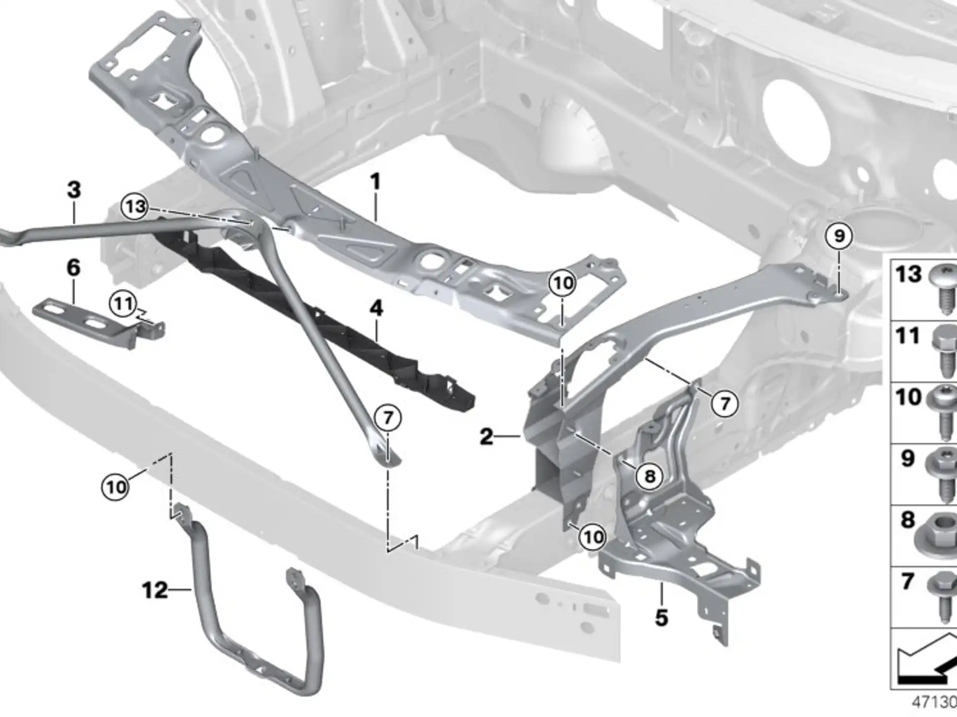BMW Querverbindung vorn F39 F45 F46 F48 F54 F55 F56 F56E F57 F60 51647434544