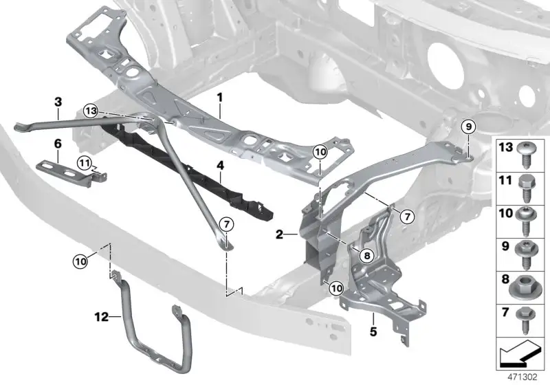 BMW Aufnahme Scheinwerferarm rechts F39 F48 51647342502