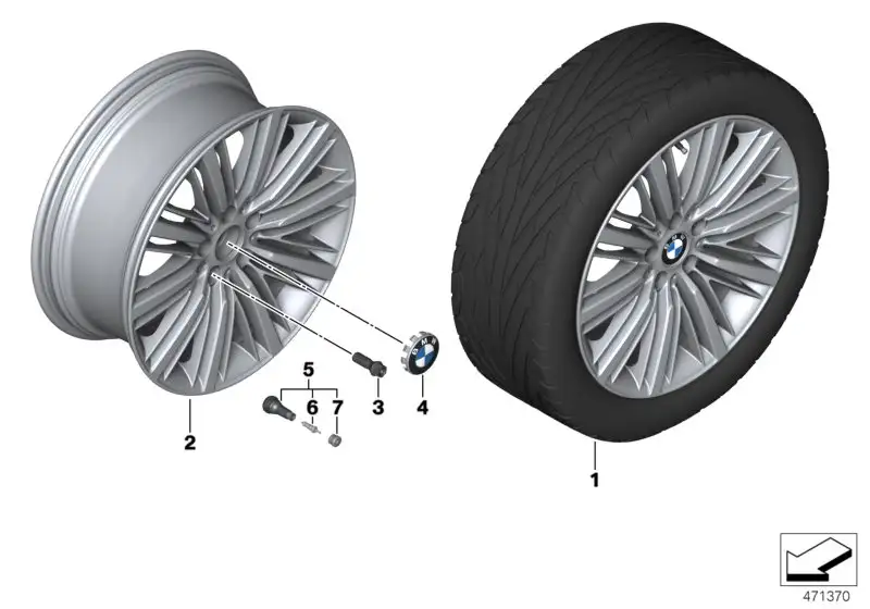 BMW Alufelge Vielspeiche 616 9J ET44 6er F06/F12/F13