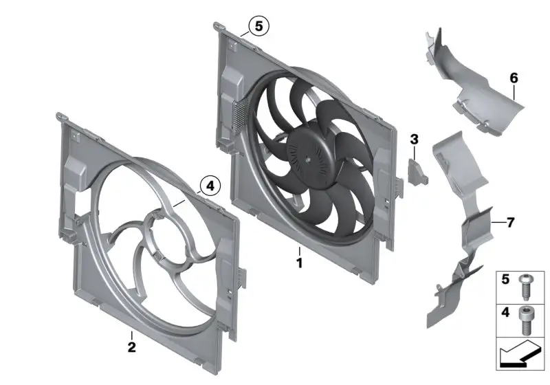 BMW Halter Lüfterzarge E60 E61 E63 E64 E65 E66 F80 F82 F83 F87N 1