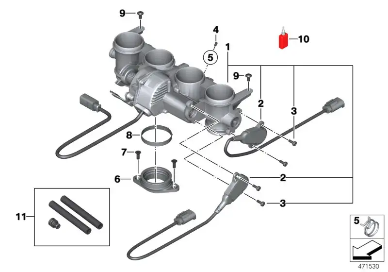 BMW Drosselklappensensor K42 K46 K47 K49 13547717905 - Bildpositi