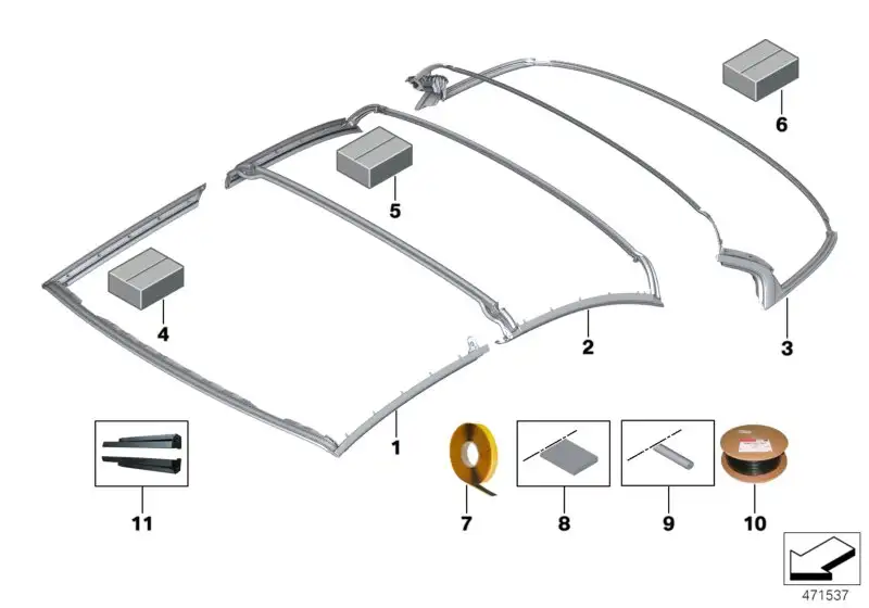 BMW Satz Einleger F33 F83 54377439891