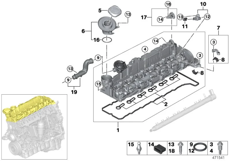 BMW Entlüftungsleitung E70 E71 F01 F02 F06 F07 F10 F11 F12 F13 F15 F16 F25 F26 F30 F31 F32 F33 F34 F36 11127810740