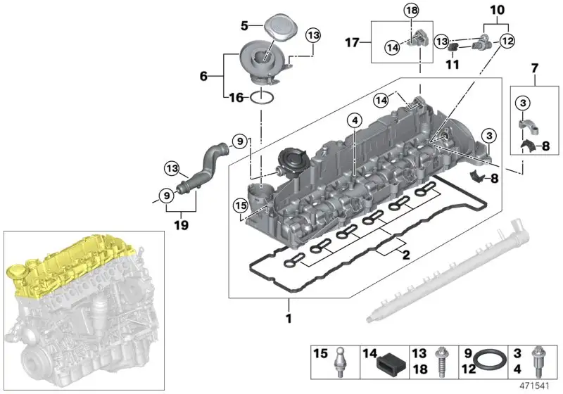 BMW Halter mit Gummilager E70 E71 E90 E91 E92 E93 F01 F02 F07 F10