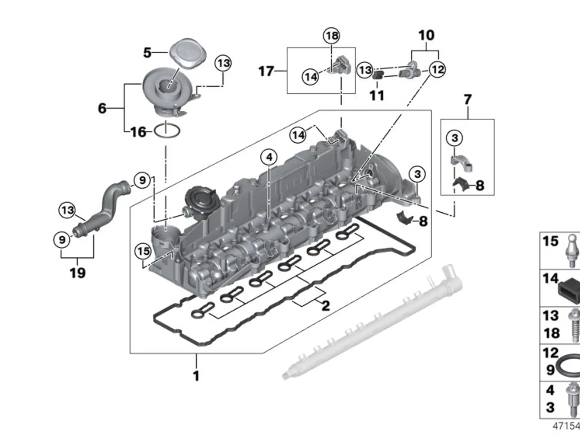BMW Öleinfüllstutzen F01 F02 F06 F07 F10 F11 F12 F13 F15 F16 F25 F26 F30 F31 F32 F33 F34 F36 11128507608