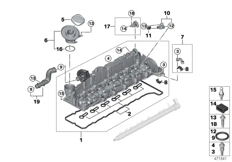 BMW Öleinfüllstutzen E70 E71 F25 11127823183 - Bildposition 06