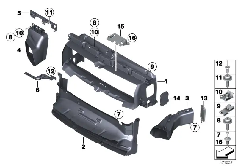 BMW Luftführung Wasserkühler F20 F21 51747245771 - 1er F20, 1er F