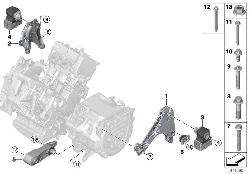 BMW Tragbock Generator REX I01 22116878938