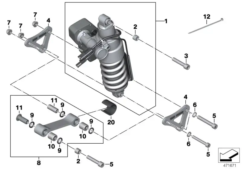 BMW Anlenkstrebe K48 K61 33548560165 - Bildposition 08