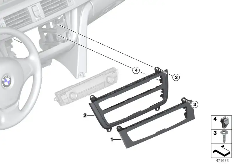 BMW Blende Klimabedieneinheit 64119358939 - 3er, 4er