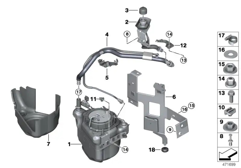 BMW Aktivtank E70 E71 16197244138 - X5 E70, X6 E71